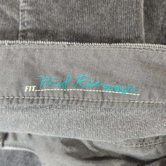 Sonoma Womens Corduroy Pants SZ 16 Solid Dark Gray Mid Rise Straight Leg Stretch - Picture 6 of 8